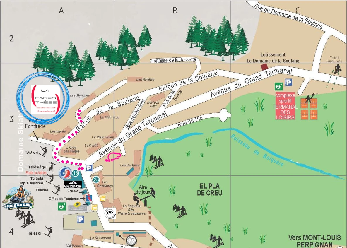 Accès direct pistes de ski à pied depuis la résidence Bolquère